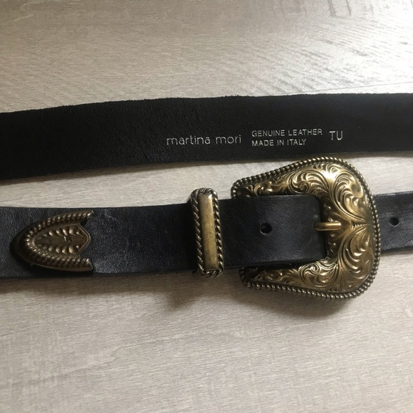 Women’s Italian Leather & Brass Belt - Picture 4 of 6